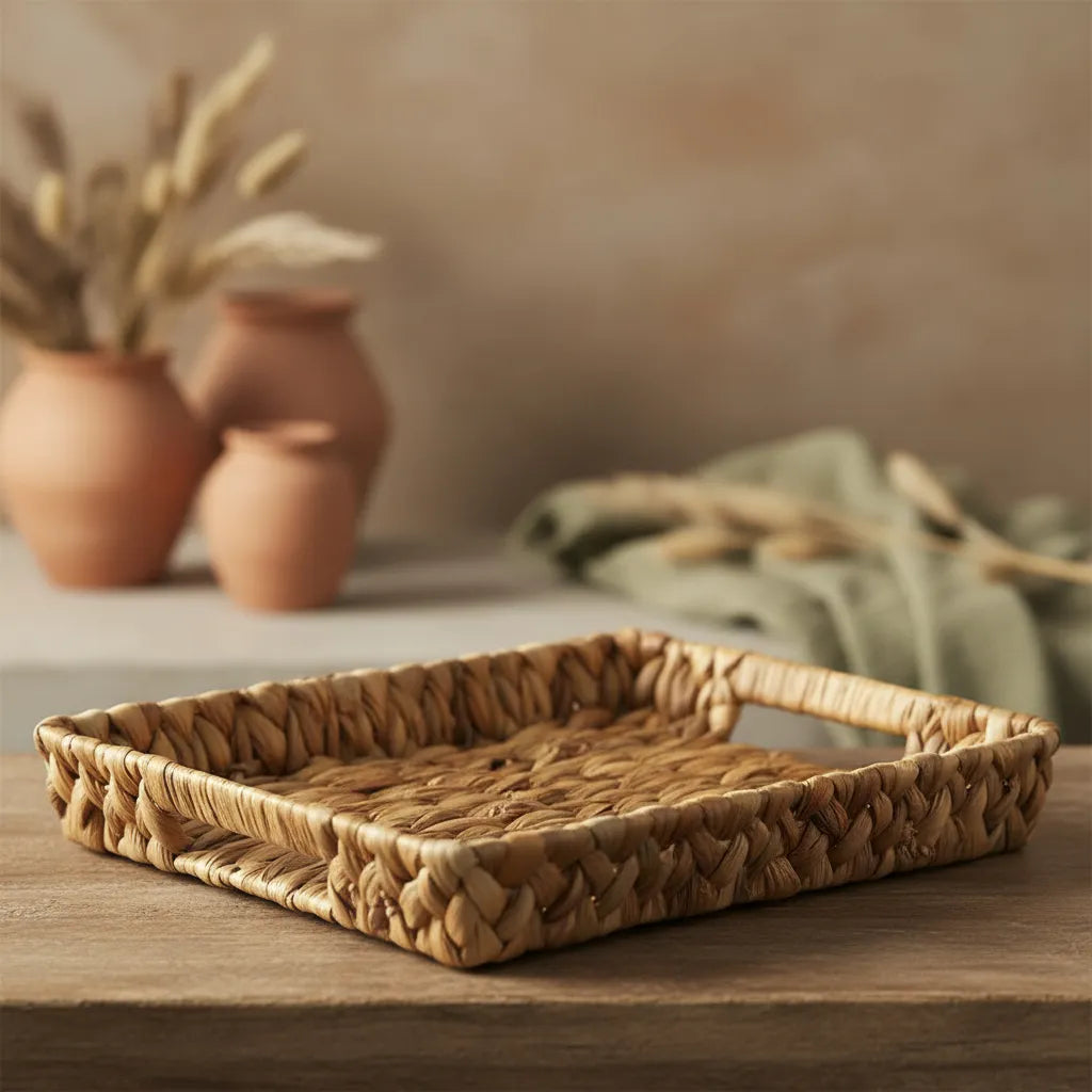 Bandeja Rectangular Fibra Natural