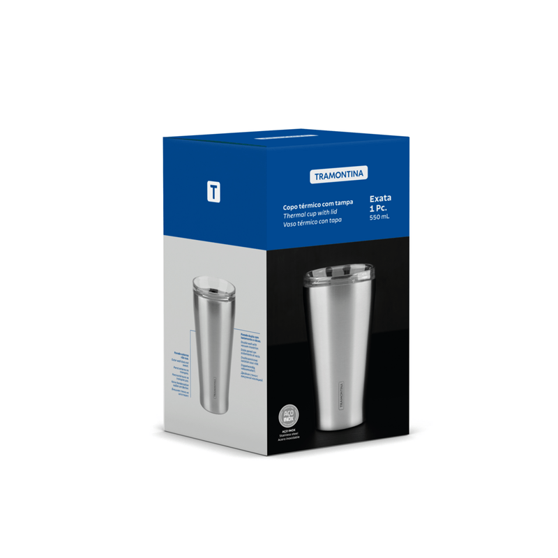 Vaso Térmico Tramontina Exata 550 Ml Con Tapa