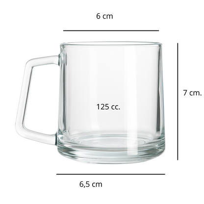 Set De 6 Tazas Mug Toroidal 170ml Deli Glass