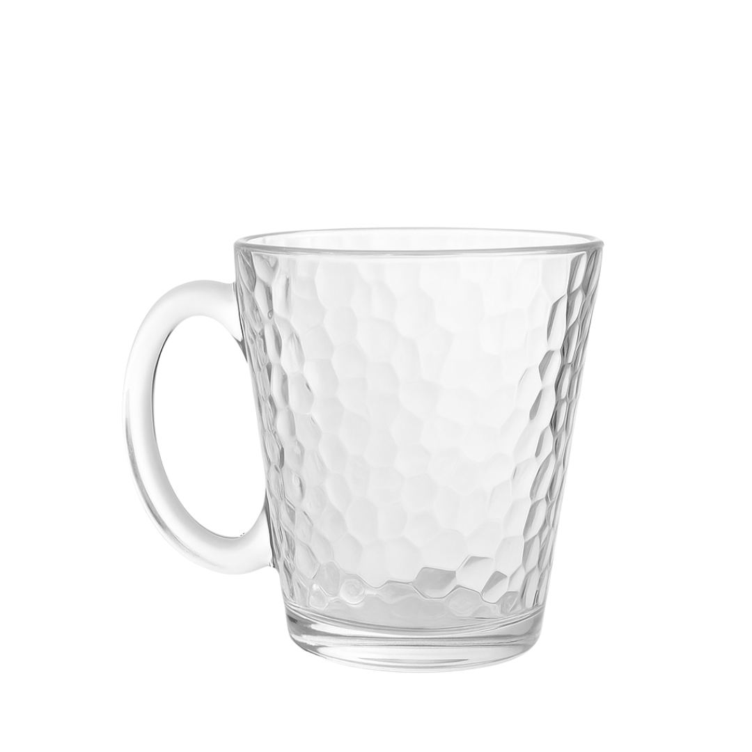 Set 6 Tazas/mug Latte Vidrio Tallado 290 Ml Deli Glass