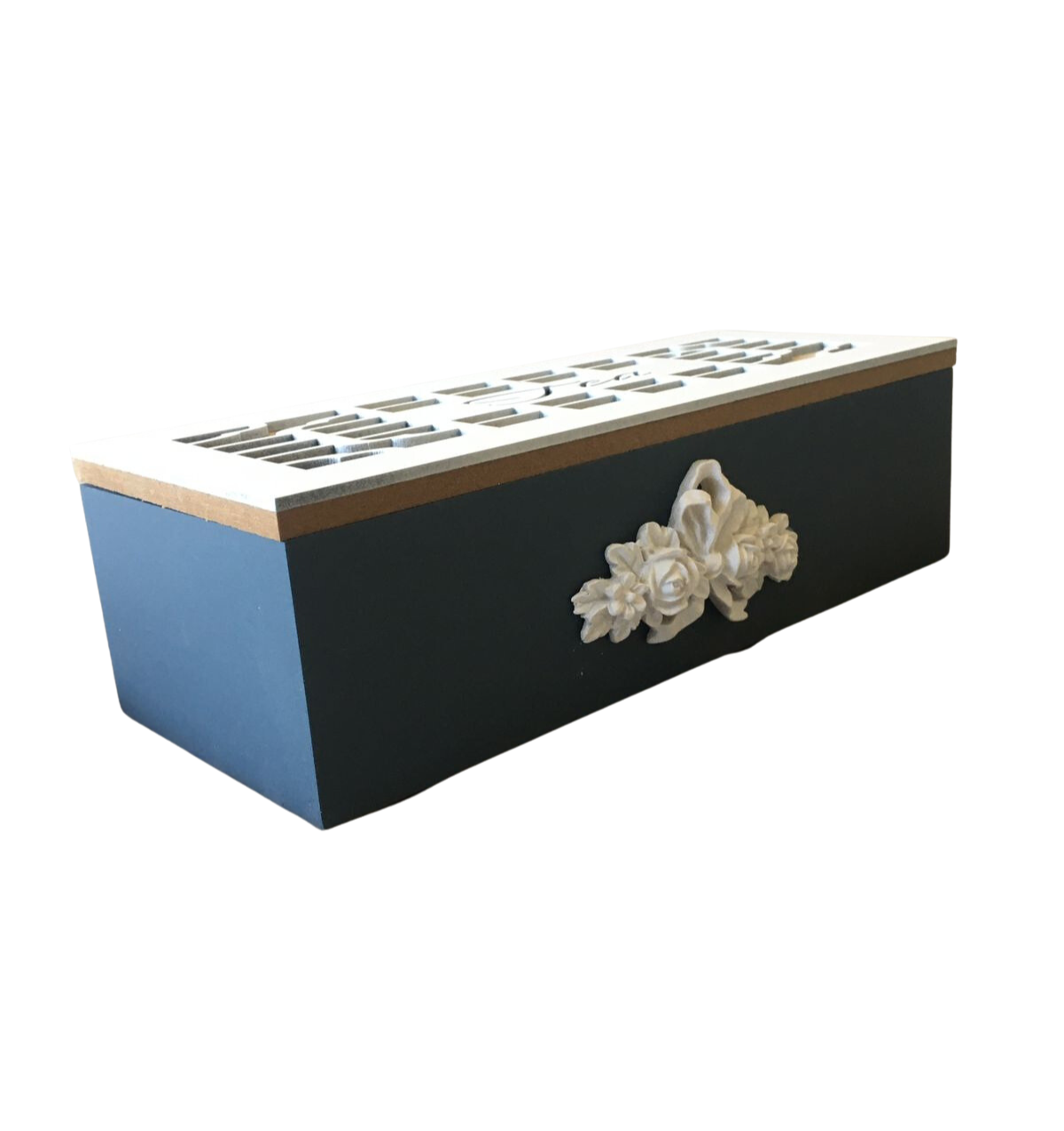Caja porta Te En Madera con Aplicación. - 3 espacios