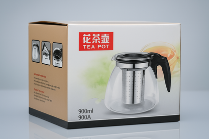 Tetera Té Infusiones Vidrio Filtro Acero Inoxidable 900ml
