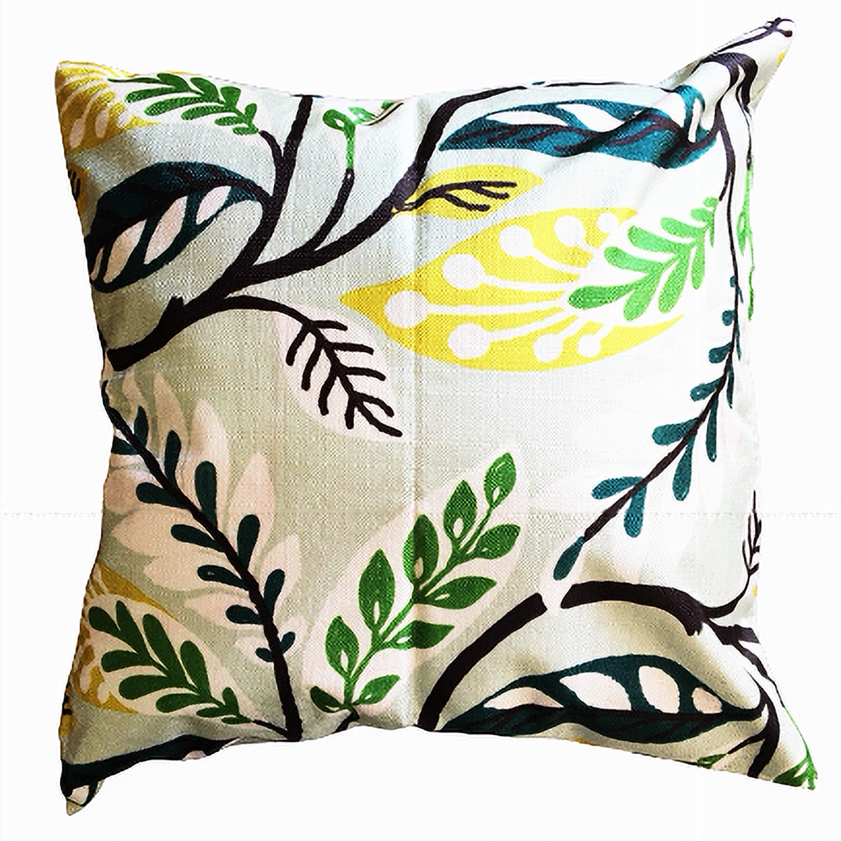 Funda Cojin 45 x 45 estampado con hojas