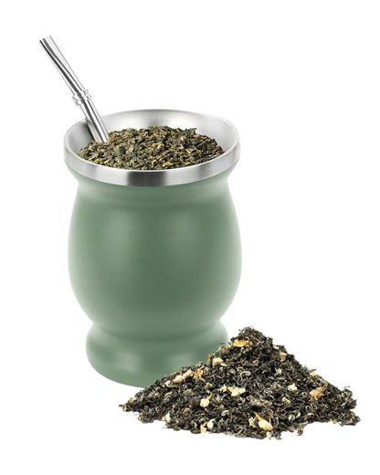 Anymate Mate Acero Inox. 200 Ml Verde + Bombilla Metálica