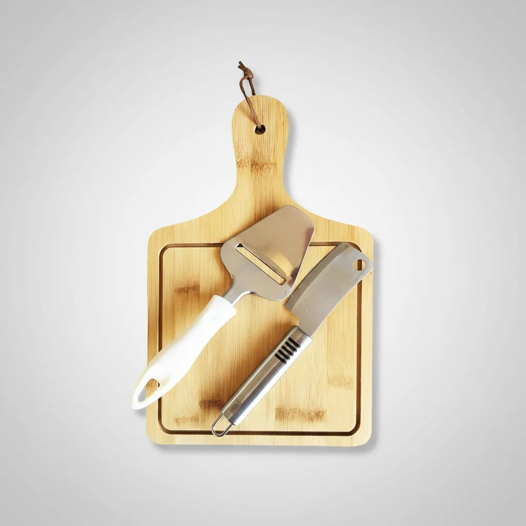 Tabla de cortar Queso con Utensilios