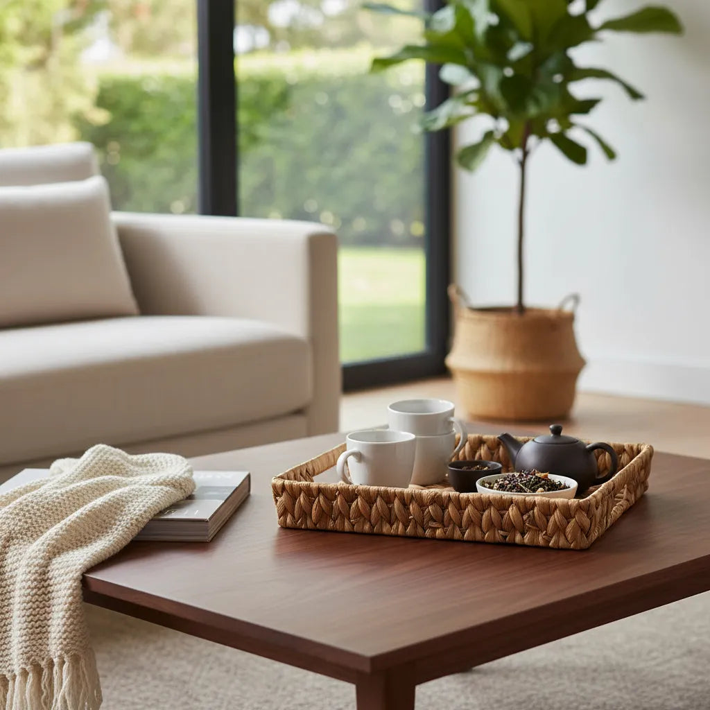 Bandeja Rectangular Fibra Natural