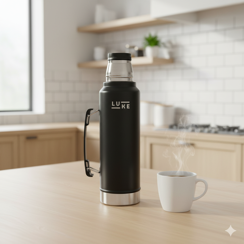 Termo Liquido Acero Inoxidable 1.3 Lts. Granite Negro - Luke