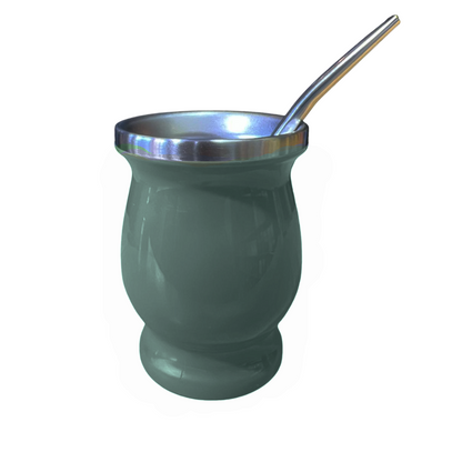 Anymate Mate Acero Inox. 200 Ml Verde + Bombilla Metálica