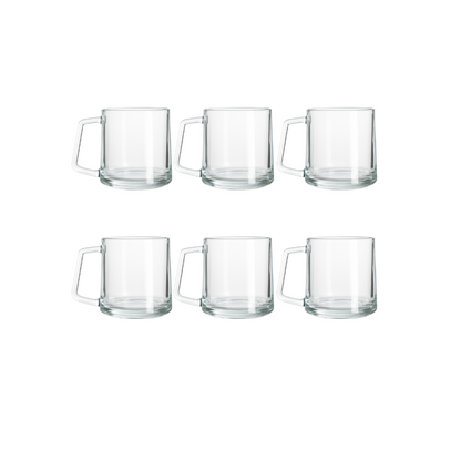 Set De 6 Tazas Mug Toroidal 170ml Deli Glass