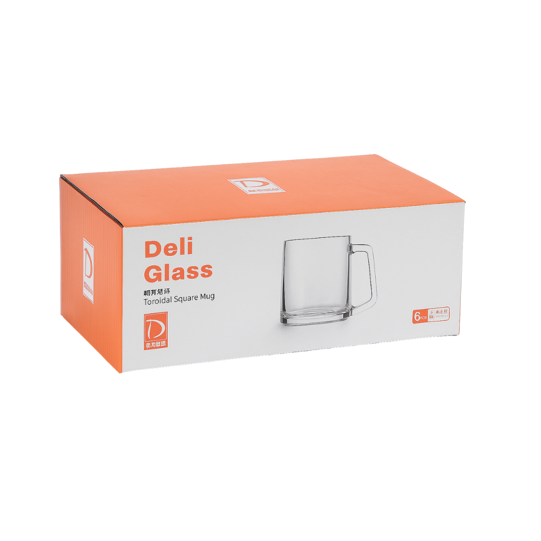 Set De 6 Tazas Mug Toroidal 170ml Deli Glass