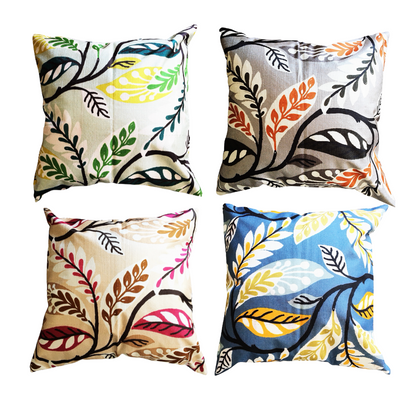 Funda Cojin 45 x 45 estampado con hojas