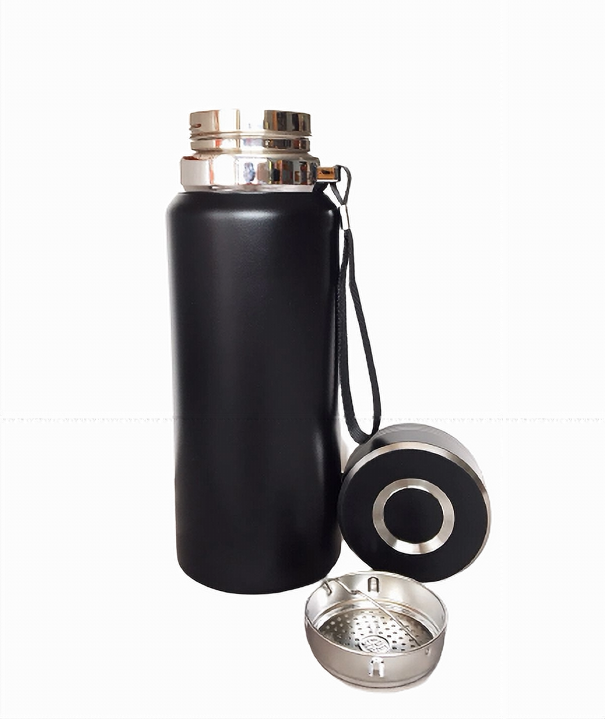 Botella Liquido 800 Cc. Acero Inoxidable Con Asa