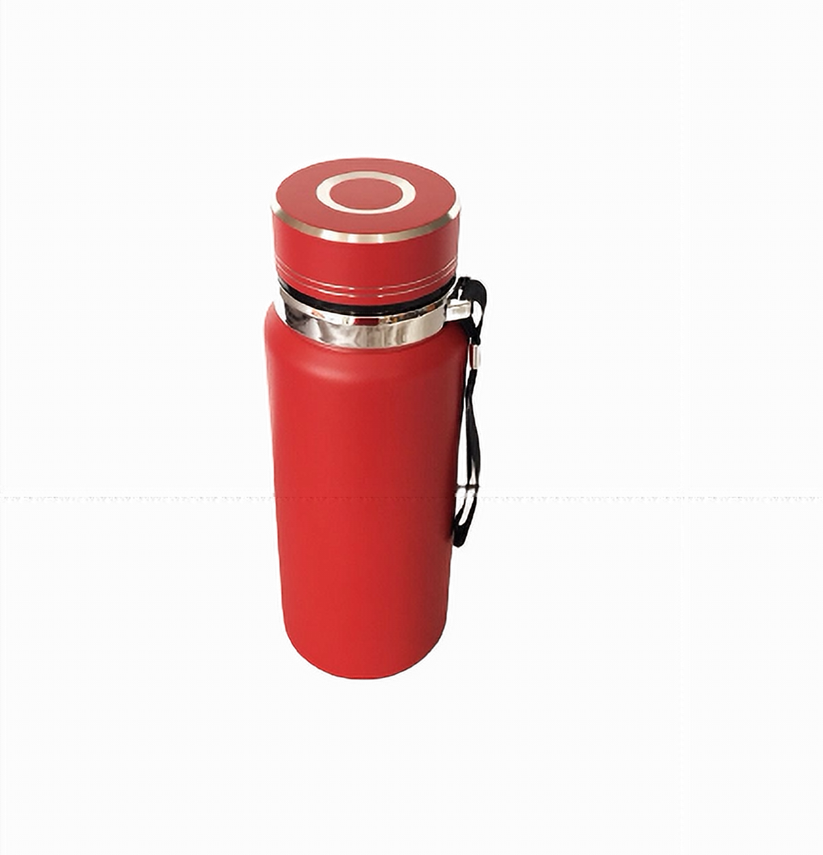 Botella Liquido 800 Cc. Acero Inoxidable Con Asa - Rojo