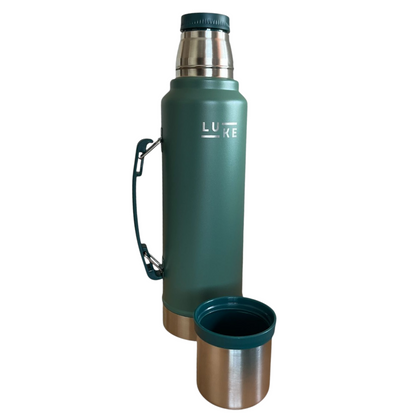 Set Termo Mate Luke Verde + Mate Verde Acero Inoxidable + Bombilla