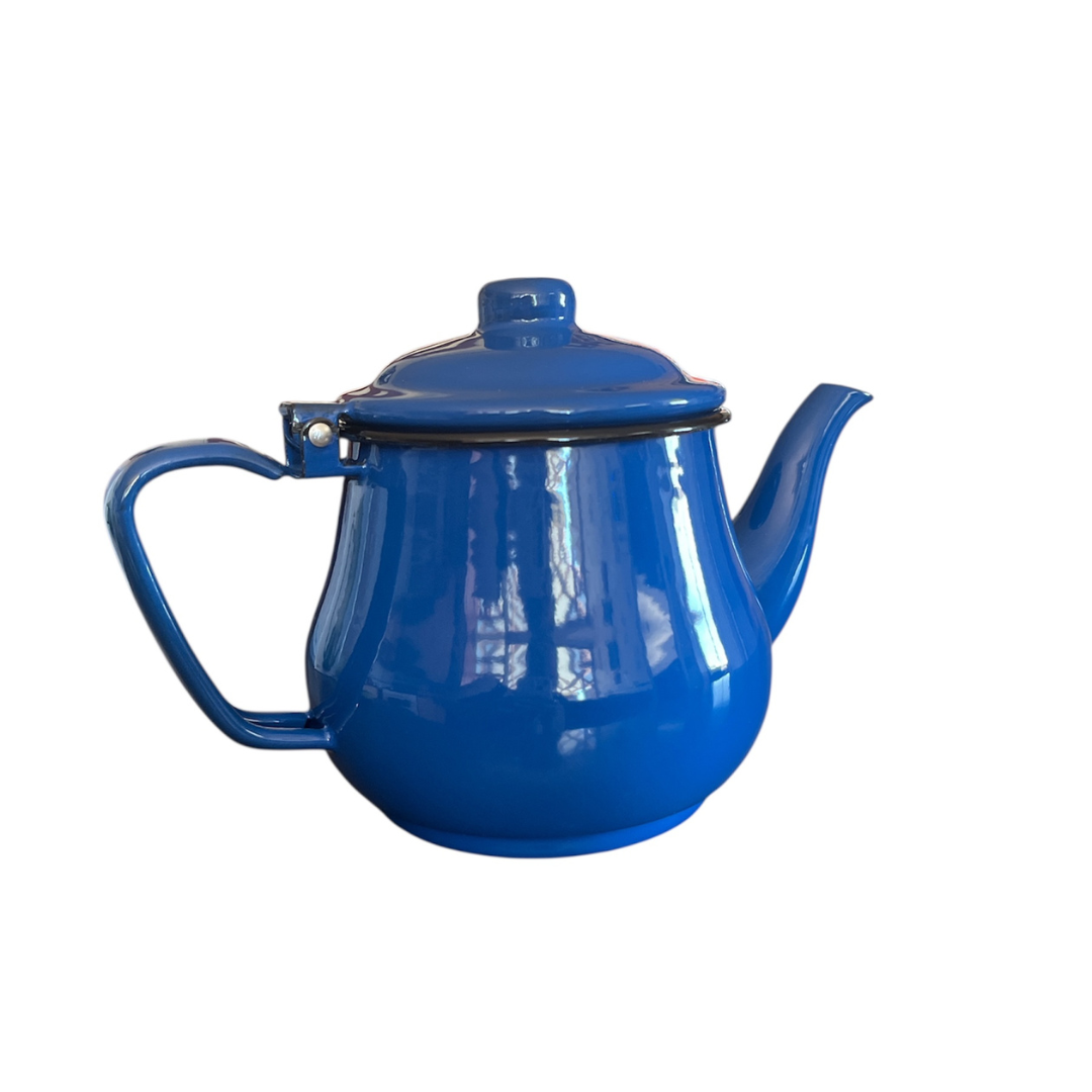 Tetera Para Té Café - 1l Enlozado Azul Vintage