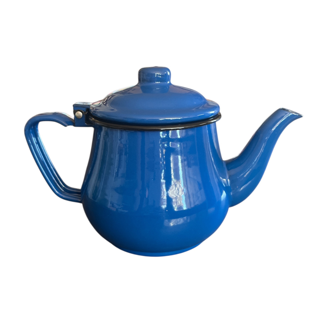 Tetera Para Té Café - 1l Enlozado Azul Vintage