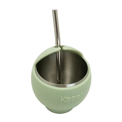 Set Termo Mate Luke Verde + Mate Verde Acero Inoxidable + Bombilla