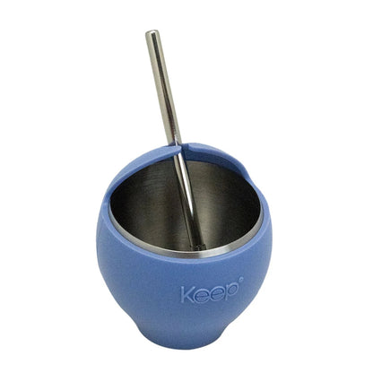 Set Termo Mate Luke Verde + Mate Azul Acero Inoxidable + Bombilla