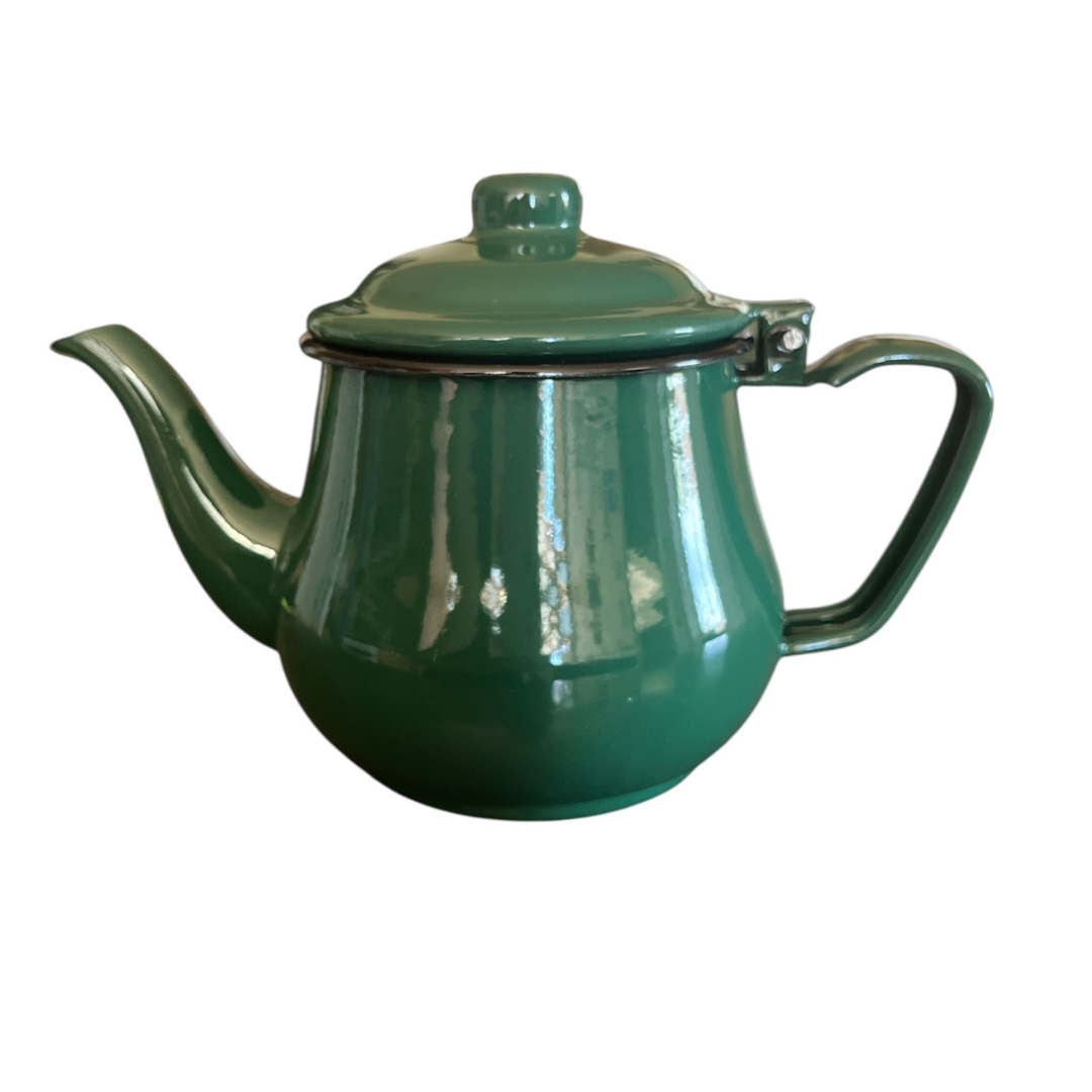 Tetera Para Té Café - 1l Enlozado Verde Vintage