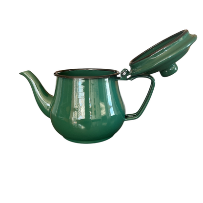 Tetera Para Té Café - 1l Enlozado Verde Vintage